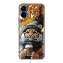 Друкований чохол 'Звірята з кавою' для TECNO Camon 19 Neo – Тигр з кавою
