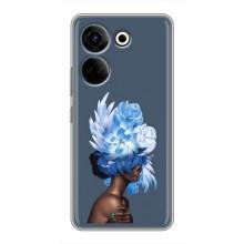 Чехлы (ART) Цветы на Tecno Camon 20 Pro (VPrint) (Цветы на голове)