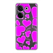 Чехлы для любимой на Техно Камон 20 Про (VPrint) (Pink hearts)