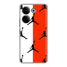 Чехлы для Tecno Camon 20 Pro - с картинкой JORDAN (AlphaPrint) (Лого Джордан)