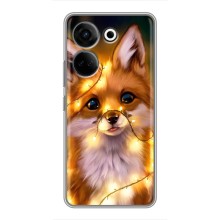 Чехлы с картинкой Лисички для Tecno Camon 20 Pro (VPrint) (Лисичка в гирляндах)