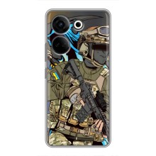 Чехлы с картинкой ЗСУ для Tecno Camon 20 Pro (AlphaPrint) (Воин ВСУ)
