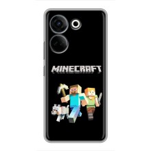 Чехол Майнкрафт на Tecno Camon 20 Pro (AlphaPrint) Minecraft (герои Minecraft)