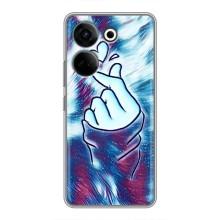 Чехол с принтом для Tecno Camon 20 Pro (AlphaPrint - Знак сердечка)