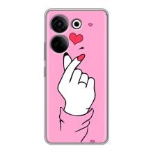 Чехол с принтом для Tecno Camon 20 Pro (AlphaPrint - Знак сердечка)
