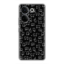 Чехол с принтом для Tecno Camon 20 Pro (AlphaPrint) Модные коты (Меленькие котики)