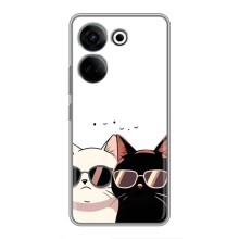 Чехол с рисунком кот на Tecno Camon 20 Pro (Коты в очках)