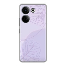 Чехол цветочный дизайн для Tecno Camon 20 Pro – Монстера фиолетовая