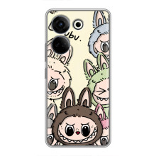 Чехол с Лабубу на Tecno Camon 20 Pro – Коллаж Лабубу