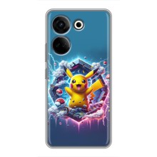 Чехол с Пикачу на Tecno Camon 20 Pro (Лого Пикачу)