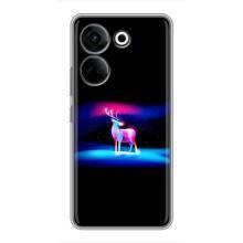 Силиконовый бампер с картинкой животных для Tecno Camon 20 Pro (Яркий олень)