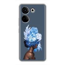 Чехлы (ART) Цветы на Tecno Camon 20 (VPrint) (Цветы на голове)