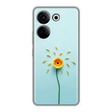 Чехлы с Цветами для Tecno Camon 20 (VPrint) (Желтый цветок)