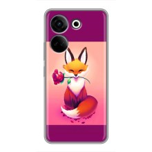 Чехлы с картинкой Лисички для Tecno Camon 20 (VPrint) (Лисичка с розочкой)