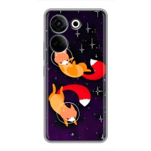Чехлы с картинкой Лисички для Tecno Camon 20 (VPrint) (Лисички космонавты)