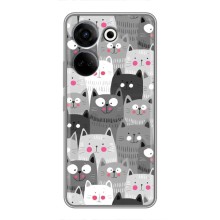 Чехлы с Котиками для Tecno Camon 20 (VPrint) (Рисованные котики)