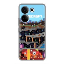 Чехол Майнкрафт на Tecno Camon 20 (AlphaPrint) Minecraft (фон Minecraft)