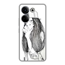 Чехол с печатью для Tecno Camon 20 - (Мода) (AlphaPrint) (Фото девочки)