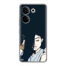 Чехол с печатью для Tecno Camon 20 - (Мода) (AlphaPrint) (Красивая девочка)