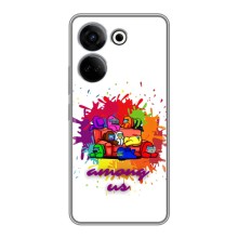 Чехол Амонг Ас для Tecno Camon 20 (AlphaPrint) (Яркий АмонгАс)