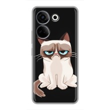 Чехол с принтом для Tecno Camon 20 (AlphaPrint) Модные коты (Грустный кот)