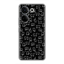 Чехол с принтом для Tecno Camon 20 (AlphaPrint) Модные коты (Меленькие котики)