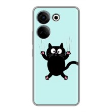 Чехол с принтом для Tecno Camon 20 (AlphaPrint) Модные коты (Падающий кот)