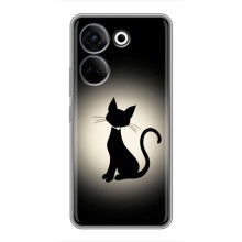 Чехол с принтом для Tecno Camon 20 (AlphaPrint) Модные коты (Силуэт котика)