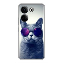 Чехол с принтом для Tecno Camon 20 (AlphaPrint) Модные коты (Стильный кот)