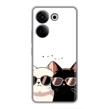 Чехол с рисунком кот на Tecno Camon 20 (Коты в очках)