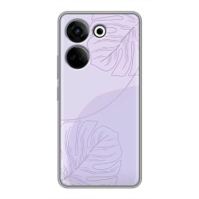 Чехол цветочный дизайн для Tecno Camon 20 – Монстера фиолетовая