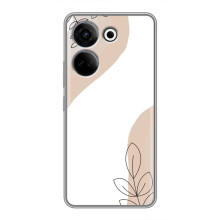 Силиконовый чехол с принтом в цветах на Tecno Camon 20 – Нюдовый дизайн