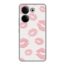 Чехол с розовым рисунком для Tecno Camon 20 (Розовые губы)