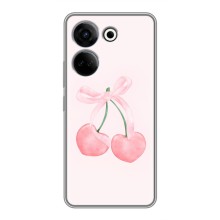 Чехол с розовым рисунком для Tecno Camon 20 (Розовые вишни)
