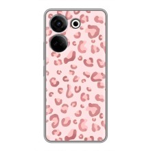 Чехол с розовым рисунком для Tecno Camon 20 (Розовый леопард)