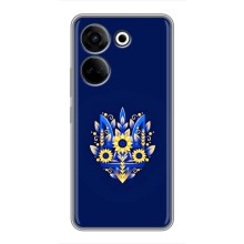 Чехол с украинским гербом на Tecno Camon 20 – Цветочный герб