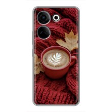 Чехол с уникальным дизайном «Осень с кофе» для Tecno Camon 20 – Кофе на пледе