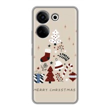 Рождественские Чехлы для Tecno Camon 20 (VPrint) (Merry Christmas)