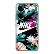 Силіконовый Чохол на Tecno Camon 20 з картинкою НАЙК (Квітковий Nike)