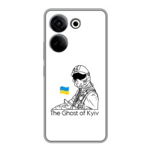 Защитные чехлы (Призрак Киева) для Tecno Camon 20 (AlphaPrint) (Летчик Киева)