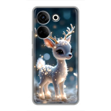 Яркий чехол для Tecno Camon 20 с Зимними Оленятами – Блистающий оленёнок
