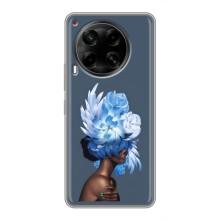 Чехлы (ART) Цветы на Tecno Camon 30 (CL6) (VPrint) (Цветы на голове)