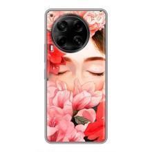 Чехлы (ART) Цветы на Tecno Camon 30 (CL6) (VPrint) (Глаза в цветах)
