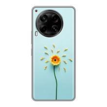 Чехлы с Цветами для Tecno Camon 30 (CL6) (VPrint) (Желтый цветок)