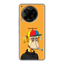 Чехлы с Обезьянами NFT для Tecno Camon 30 (CL6) (AlphaPrint) (Скучающая Обезьяна NFT)