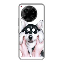 Чехлы с собаками для Tecno Camon 30 (CL6) (VPrint) (Довольный Хаски)