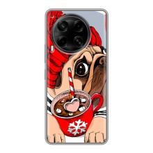 Чехлы с собаками для Tecno Camon 30 (CL6) (VPrint) (Собачка в шапке)