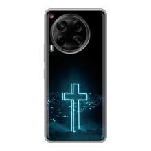 Чехол для Tecno Camon 30 (CL6) (AlphaPrint) - (Христианские) (Крест и город)