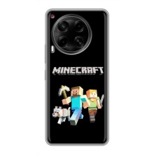 Чехол Майнкрафт на Tecno Camon 30 (CL6) (AlphaPrint) Minecraft (герои Minecraft)