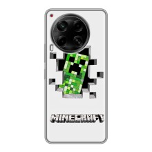 Чехол Майнкрафт на Tecno Camon 30 (CL6) (AlphaPrint) Minecraft (крипер Майнкрафт)